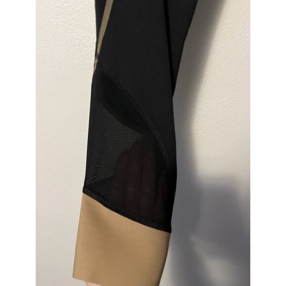 Zyia Active Mocha On Black Game Day Light N Tight 7/8 Leggings Size 6-8 Pockets - Picture 2 of 10